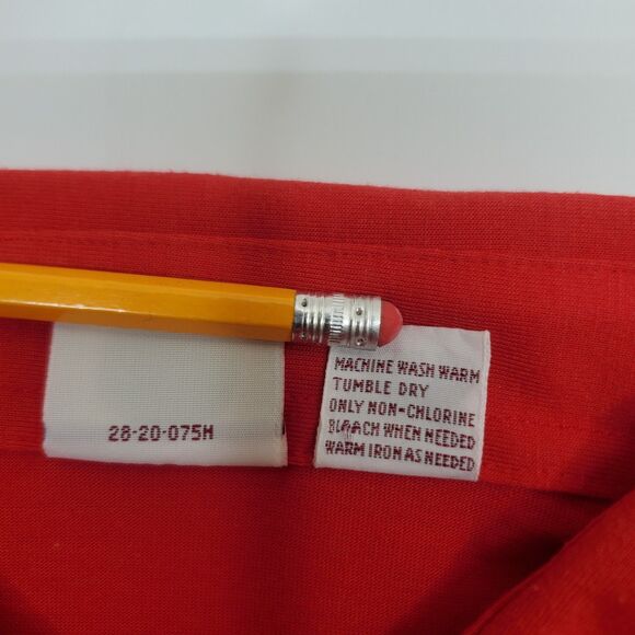 Vtg PICHET & POST Red Short Sleeve Shirt Button Womens Size XL - Picture 7 of 9
